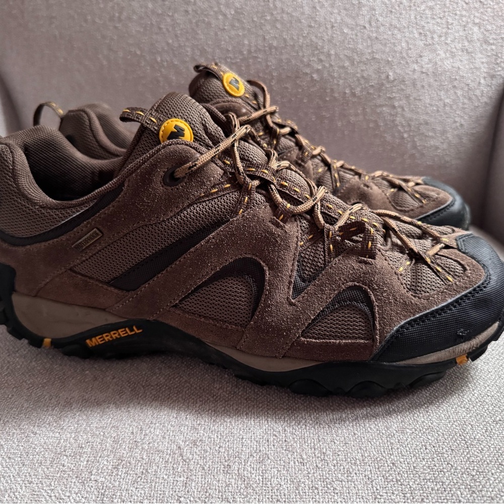 Merrell Brown Leather Hiking Shoes Men Size 12 *read Description* - Picture 2 of 7
